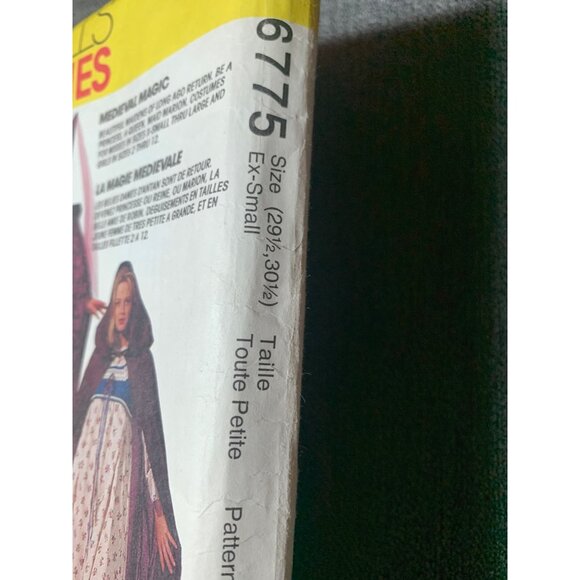 McCall's Medieval Costumes Girls Sewing Pattern sz xsmall 6775 - uncut - Picture 5 of 11